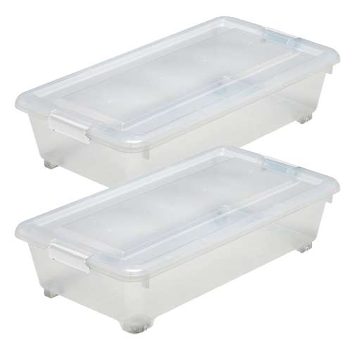 LIFELEX　フタ式衣装ケース７５浅型　コロ付き　４０７５‐１８　×2個セット