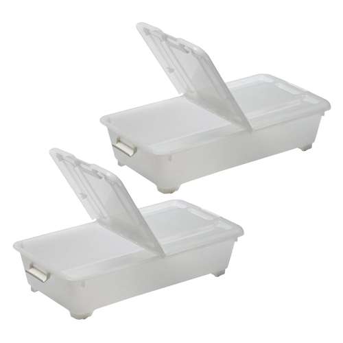 LIFELEX　両側フタ式衣装ケース７５浅型コロ付き４０７５‐１８　×2個セット