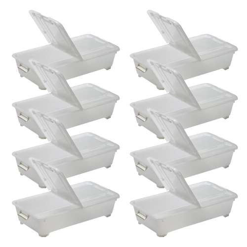 LIFELEX　両側フタ式衣装ケース７５浅型コロ付き４０７５‐１８　×8個セット