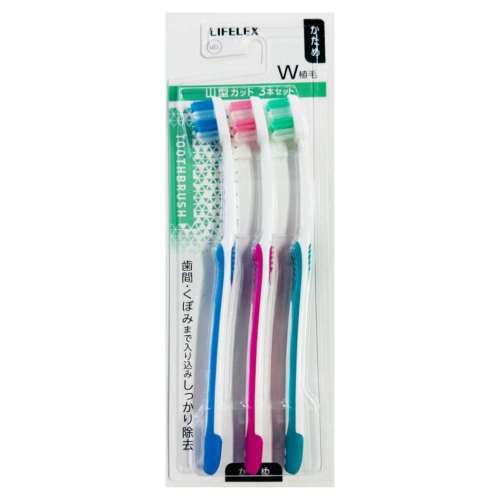LIFELEX　山型カット歯ブラシ　かため３本パック