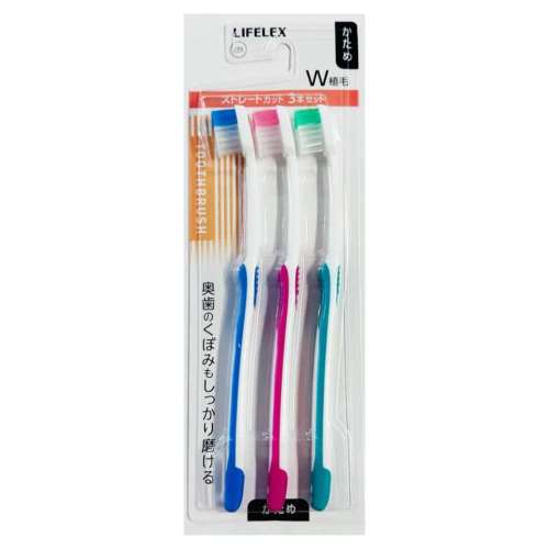 LIFELEX　ストレート歯ブラシ　かため３本パック