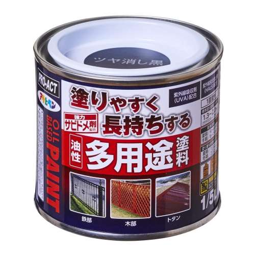 PROACT　油性多用途塗料　１／５Ｌ　ツヤ消し黒