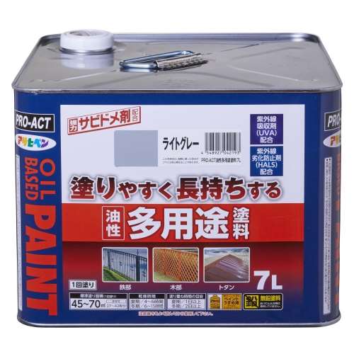 PROACT　油性多用途塗料　７Ｌ　ライトグレー