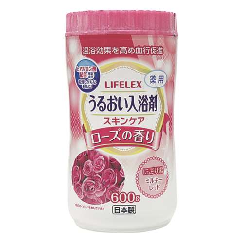 ＬＩＦＥＬＥＸ　うるおい入浴剤　スキンケア　ローズの香り　にごり湯　ミルキーレッド　×18個セット