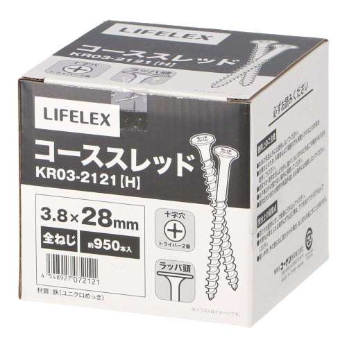 LIFELEX　コーススレッド全ネジ　３．８×２８ｍｍ　箱