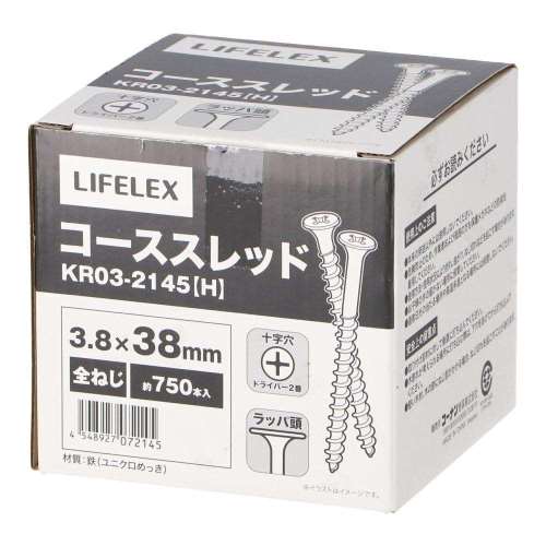 LIFELEX　コーススレッド全ネジ　３．８×３８ｍｍ　箱