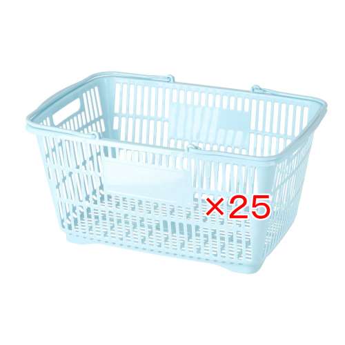 LIFELEX　買い物バスケット　ブルー　×25個セット