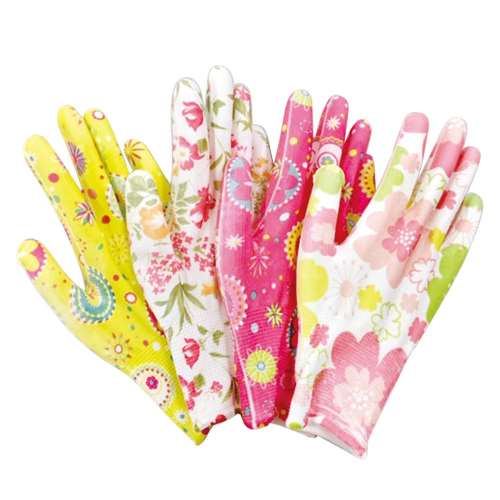 華やか花柄ガーデン手袋(4柄組)　0390063
