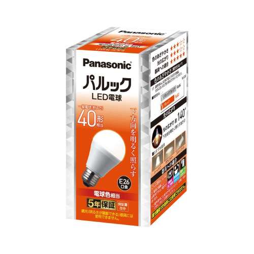 パナソニック　パルック４０　電球色Ｅ２６ＬＥＤ電球　ＬＤＡ４ＬＨＳ４