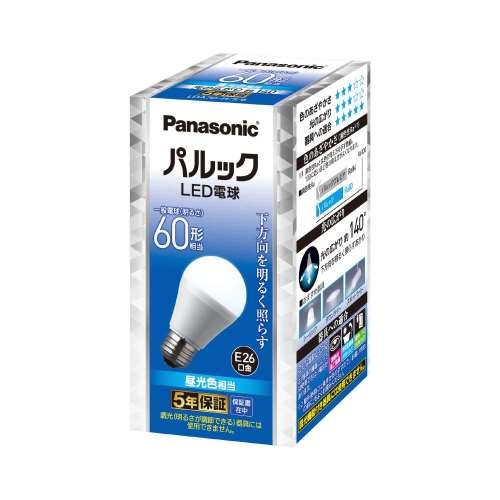 パナソニック　パルック６０　昼光色Ｅ２６ＬＥＤ電球　ＬＤＡ７ＤＨＳ６