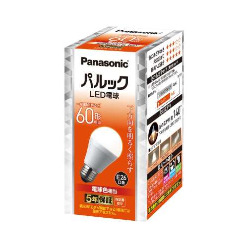 パナソニック　パルック６０　電球色Ｅ２６ＬＥＤ電球　ＬＤＡ７ＬＨＳ６