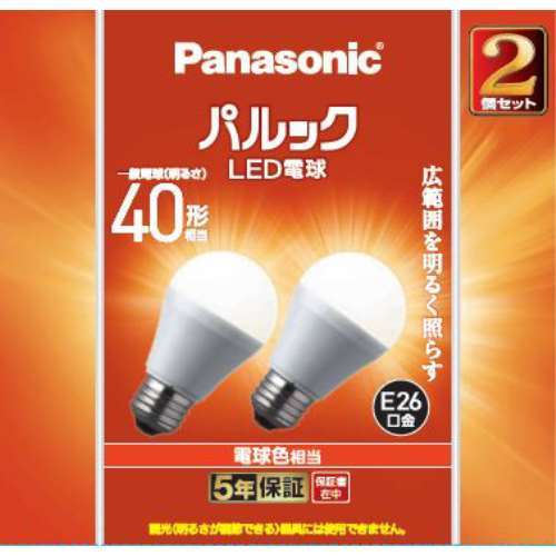パナソニック　パルック４０Ｗ電球色２Ｐ　Ｅ２６　ＬＤＡ４Ｌ‐Ｇ／Ｋ４　／２Ｔ