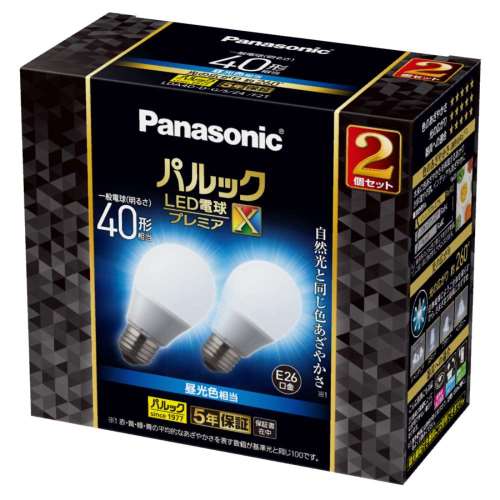 パナソニック　ＬＥＤ電球全方向４０Ｗ形Ｅ２６プレミアＸ２Ｐ　ＬＤＡ４ＤＤＧＳＺ４Ｆ２Ｔ