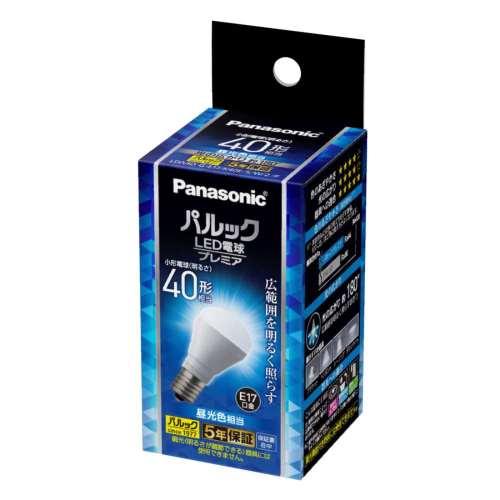 パナソニック　ＬＥＤ電球広配光４０Ｗ形Ｅ１７　ＬＤＡ４ＤＧＥ１７Ｋ４０ＥＳＷ２Ｆ
