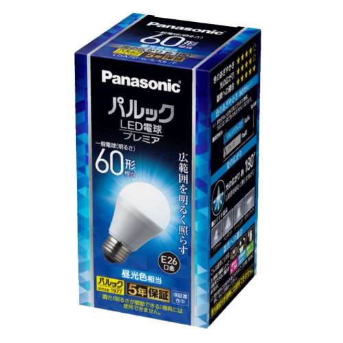 パナソニック　ＬＥＤ電球広配光６０Ｗ形Ｅ２６プレミア　ＬＤＡ７ＤＧＳＫ６Ｆ