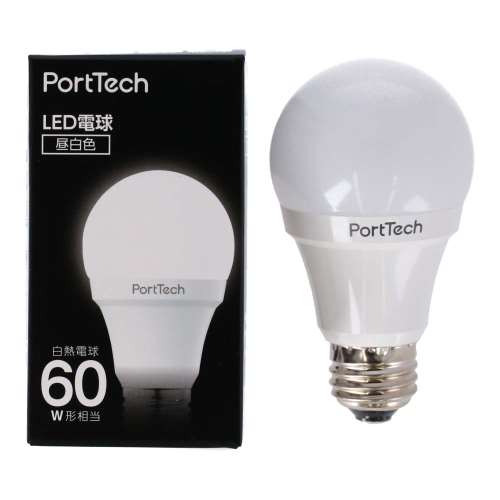 PortTech LED電球広配光60W相当 昼白色 PA60N26