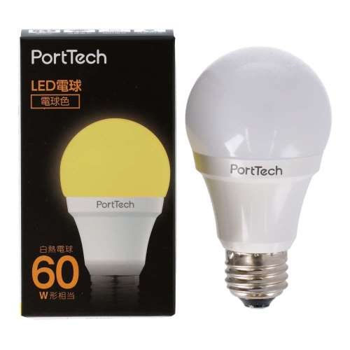 PortTech LED電球広配光60W相当 電球色 PA60L26