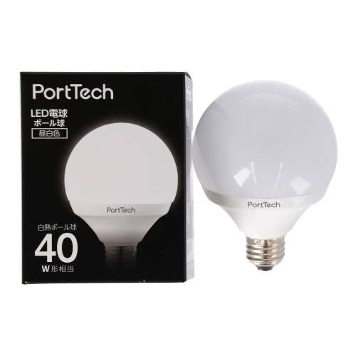 PortTech LED電球ボール球40W相当 昼白色 PG40N26