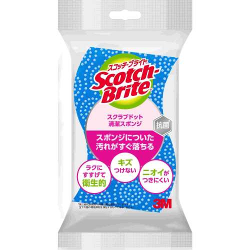 ３Ｍ　スクラブドットスポンジ　ブルー