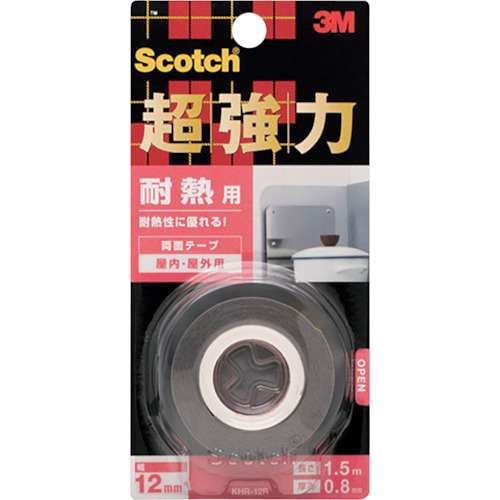 超強力両面テープ　耐熱用 ＫＨＲ‐１２Ｒ　１２ｍｍ×１．５ｍ