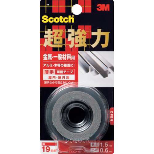 超強力両面テープ　金属一般材料用 ＫＫＤ‐１９Ｒ　１９ｍｍ×１．５ｍ