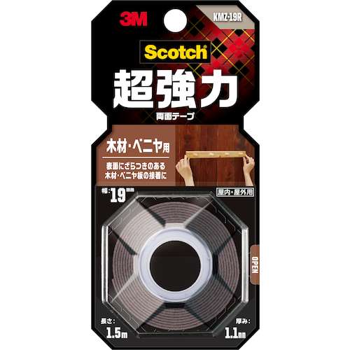 ３Ｍ　超強力両面テープ　木材・ベニヤ用　１９×１．５ｍ