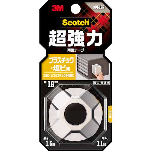 ３Ｍ　超強力両面テープ　プラスチック・塩ビ１９×１．５