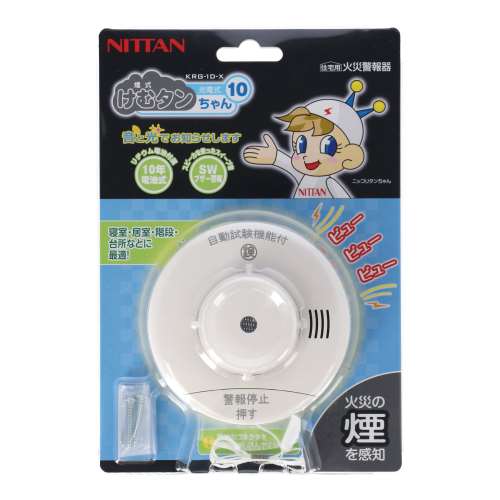 ニッタン（ＮＩＴＴＡＮ）　住宅用火災警報器　けむタンちゃん１０　（煙式１０年）　ホワイト　ＫＲＧ－１Ｄ－Ｘ