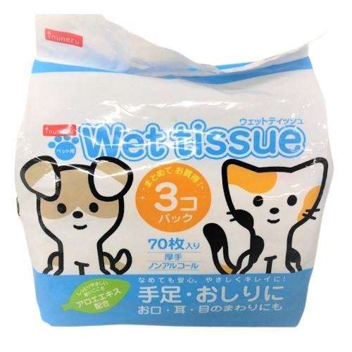 ペットライブラリー　ｉｎｕｎｅｋｏｎｅｒｕ　ウェットティッシュ　７０枚×３