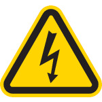 ■ＩＭ　三角ラベル電気危険　２５ｍｍ（一辺の長さ）　AT2-S