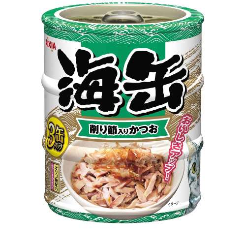 アイシア　海缶ミニ３Ｐ削り節入りかつお ６０ｇ×３缶