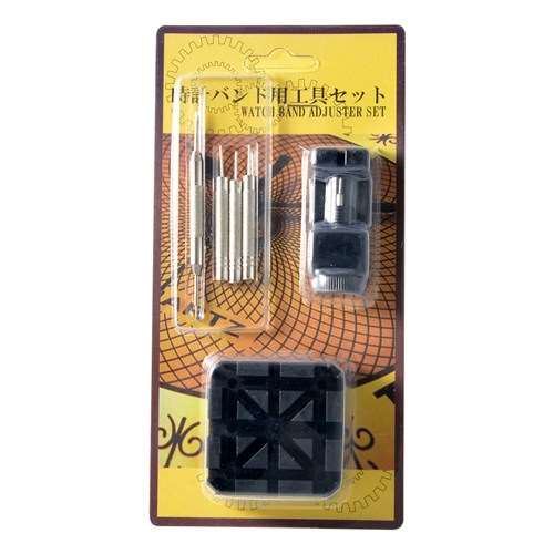時計バンド用　工具６点セット　黒ＬＢｋ‐００１
