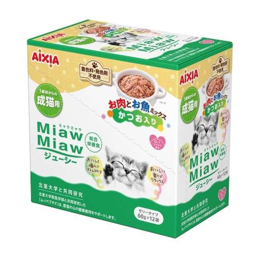 ＭｉａｗＭｉａｗジューシー　お肉とお魚ミックス　かつお入り　１２Ｐ