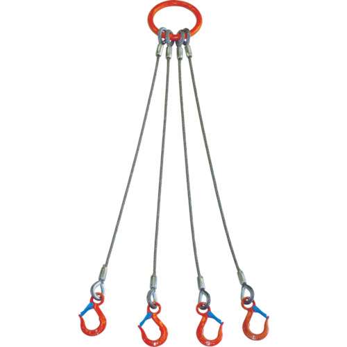 ■大洋　４本吊　ワイヤスリング　１．６ｔ用×１．５ｍ　4WRS 1.6TX1.5