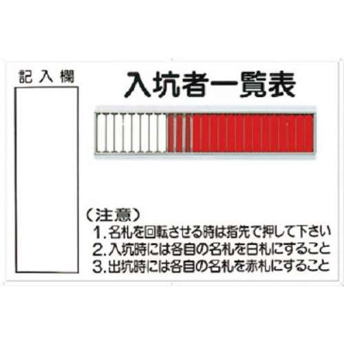 つくし　標識　「入坑者一覧表　２５人用」　80B