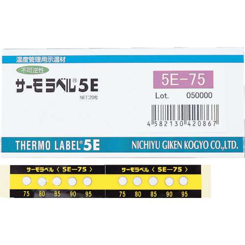 ■ニチユ　サーモラベル５点表示屋外対応型　不可逆性　５０度　5E-50