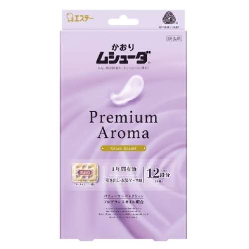 エステー かおりムシューダ Ｐｒｅｍｉｕｍ Ａｒｏｍａ 1年間有効 引き出し・衣装ケース用 ２４個入 グレイスボーテ