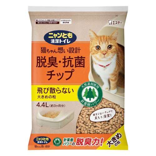 エステー　ニャンとも清潔トイレ　脱臭抗菌チップ大きめ４．４Ｌ　×４個セット