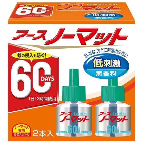 アースノーマット　６０日用　とりかえ用　４５ｍｌ×２本　無香料