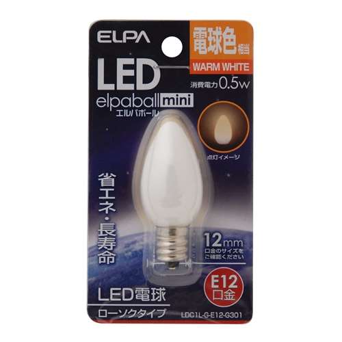 ＬＥＤ電球ローソク　ＬＤＣ１Ｌ‐Ｇ‐Ｅ１２‐Ｇ３０