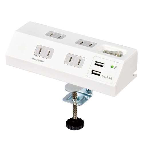 朝日電器　集中ＳＷ付デスクＵＳＢタップ　ＷＬＳ‐ＤＳ４２３２ＳＵＡ（Ｗ）