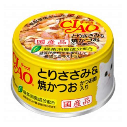 いなばペットフード　ＣＩＡＯ　ホワイティ　とりささみ＆焼かつお　かつお節入り　８５ｇ　Ｃー５４