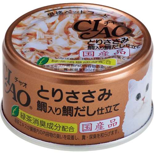 いなばペットフード　チャオ缶とりささみ鯛入り鯛だし仕立て８５ｇ