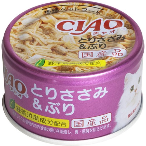 いなば食品　ＣＩＡＯホワイティ とりささみ＆ぶり８５ｇ