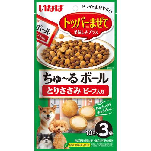 いなば食品　いなば　ちゅ～るボール　とりささみ　ビーフ入り　１０ｇ×３袋