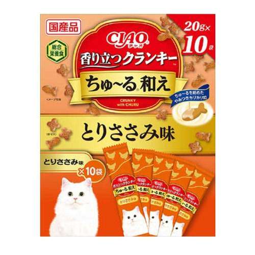 いなば食品　ＣＩＡＯ香り立つクランキーちゅ～る和えＢＯＸ　とりささみ味　２０ｇ×１０袋