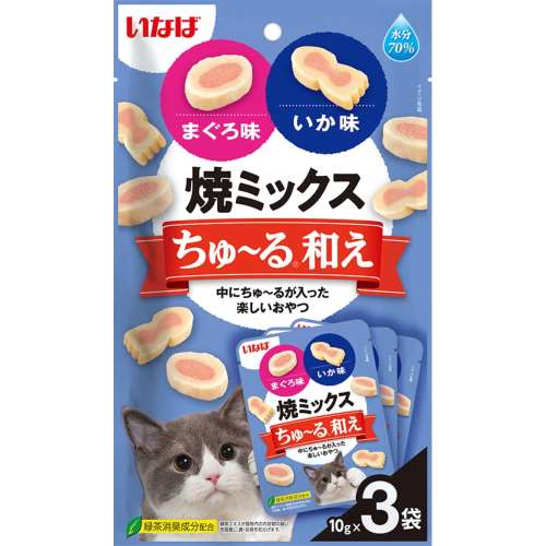 いなば食品　焼ミックスちゅ～る和え　まぐろ味といか味 １０ｇ×３個