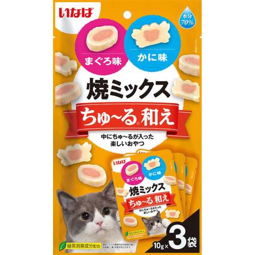 いなば食品　焼ミックスちゅ～る和え　まぐろ味とかに味 １０ｇ×３個