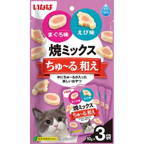 いなば食品　焼ミックスちゅ～る和え　まぐろ味とえび味 １０ｇ×３個