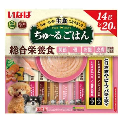 いなばペットフード　ちゅ～るごはん２０Ｐ　とりささみ　ビーフバラエティ